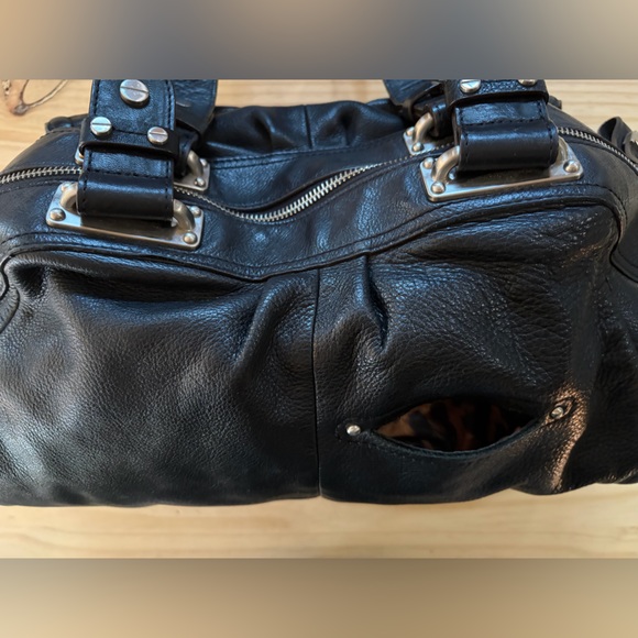 B. Makowsky Y2k black leather shoulder bag hobo bag - Picture 7 of 16